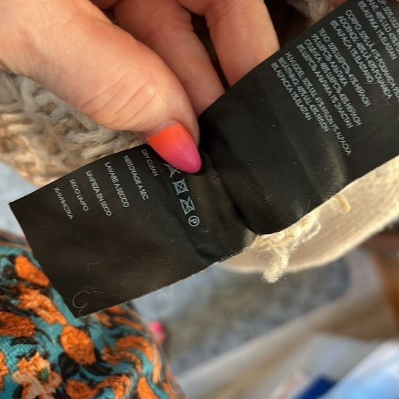 Club Monaco Tumblinah Fair Isle Sweater Crewneck Natural Size Small Chunky Knit - Picture 12 of 12